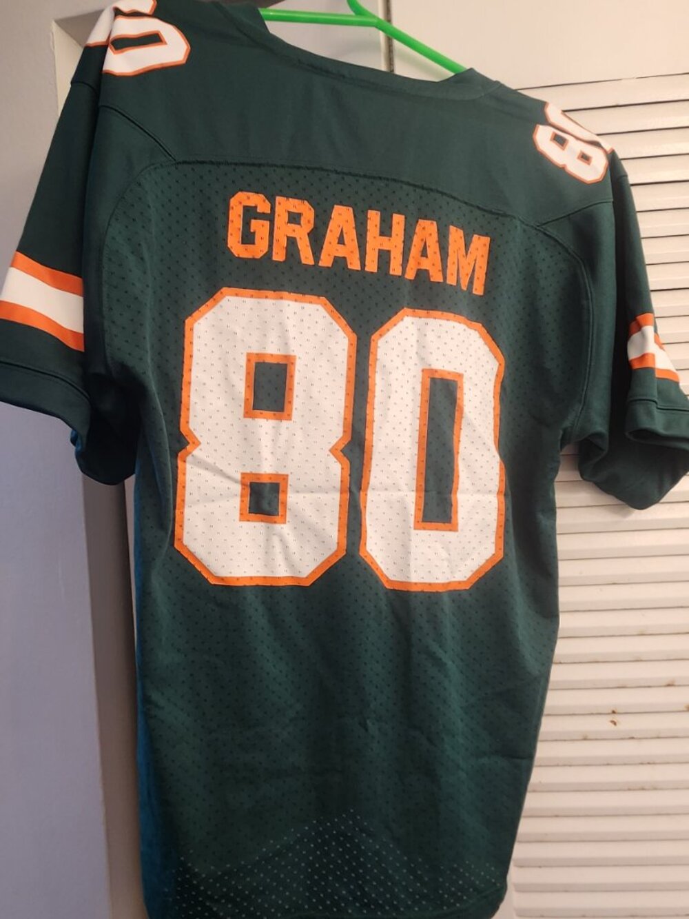 Miami Hurricanes Team-Issued adidas #80 Green Jersey from the Football Program - Picture 4 of 4